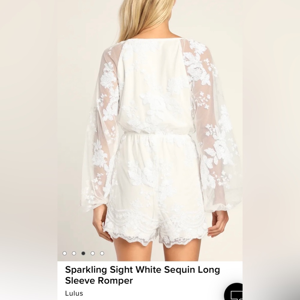 Lulus sparkling white bridal romper - Picture 3 of 4